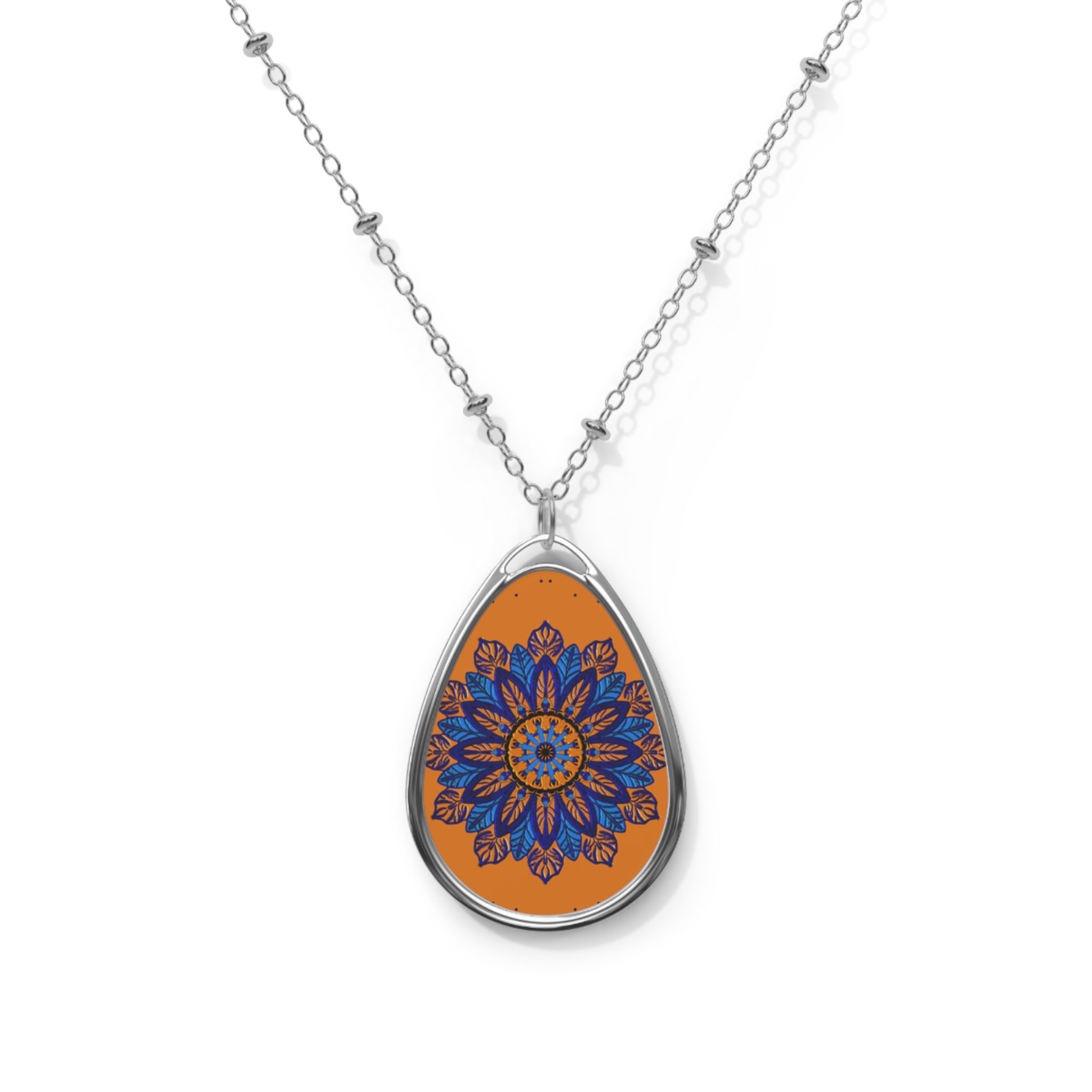 Mandala 3 Oval Necklace