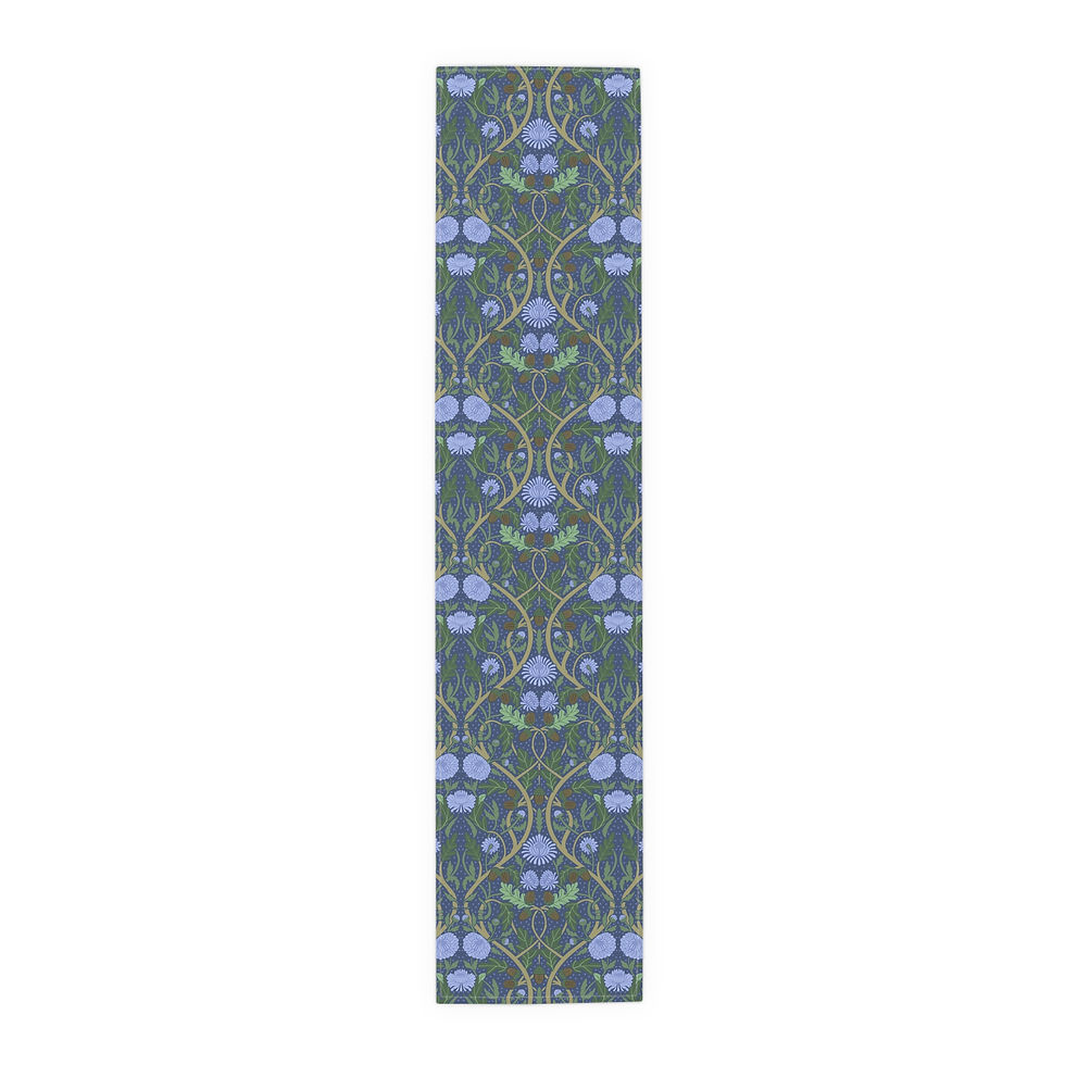 Thumbnail: Morris Inspired (Blue) Floral Table Runner