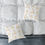 Thumbnail: Golden Reindeer and Stars (white) Spun Polyester Pillow