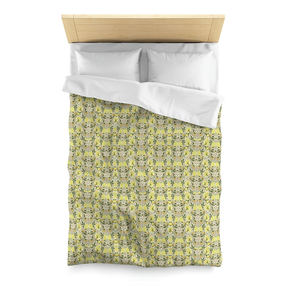 Thumbnail: William Morris Yellow Microfiber Duvet Cover