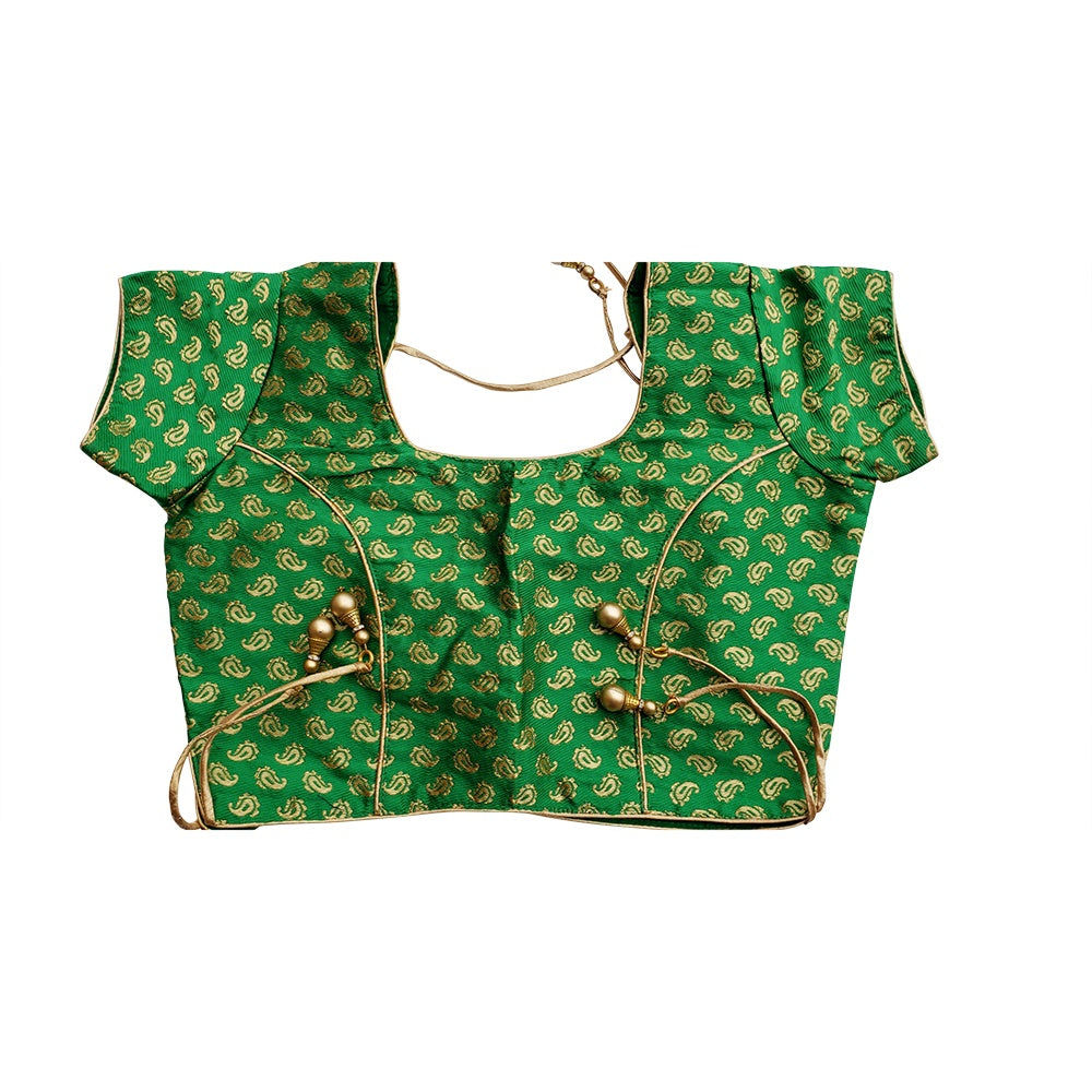 Traditional Green Brocade Blouse