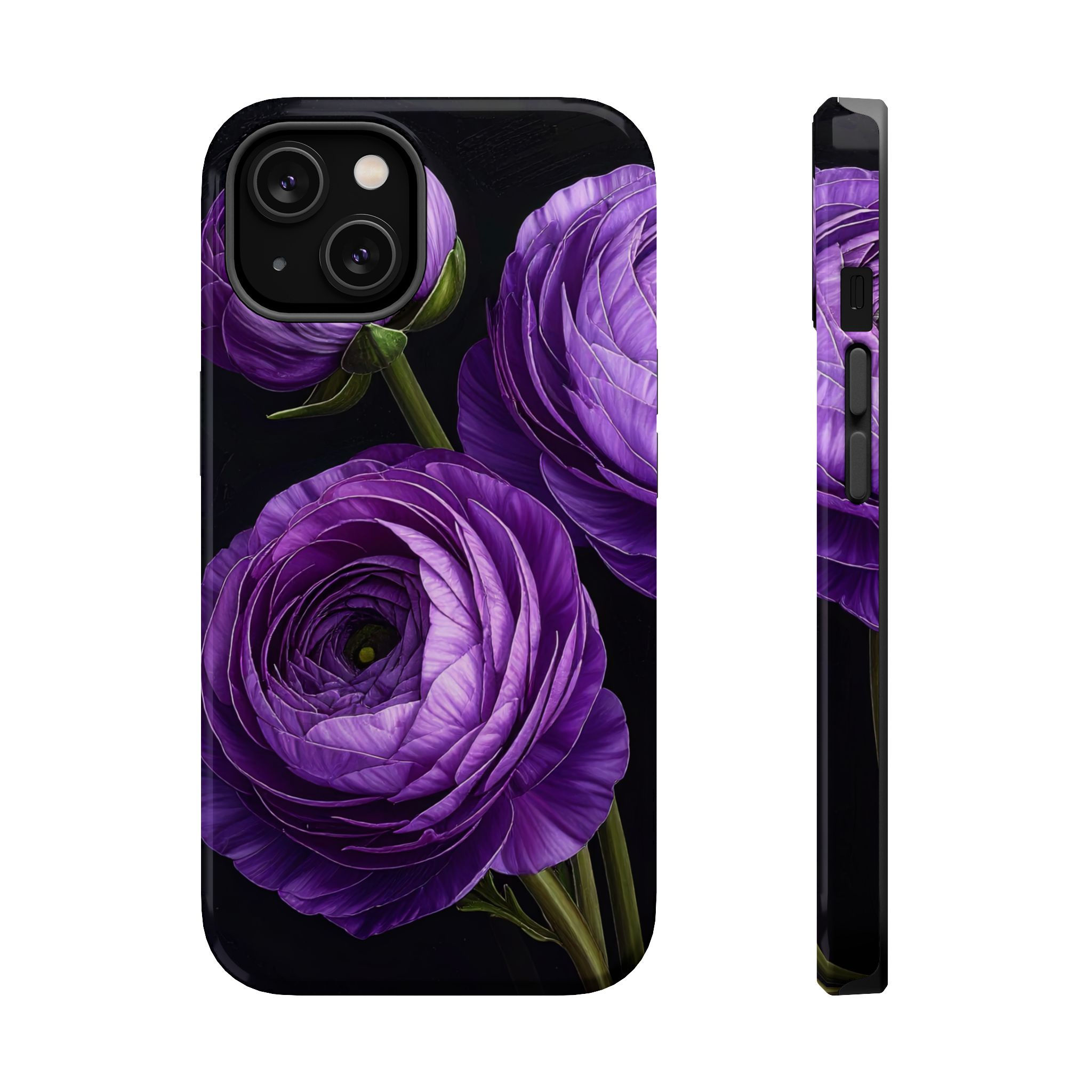 Purple Ranunculus Flowers Impact-Resistant Phone Case 