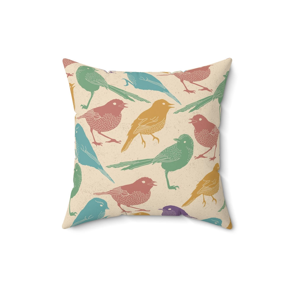 Thumbnail: Paper Birds Spun Polyester Square Pillow
