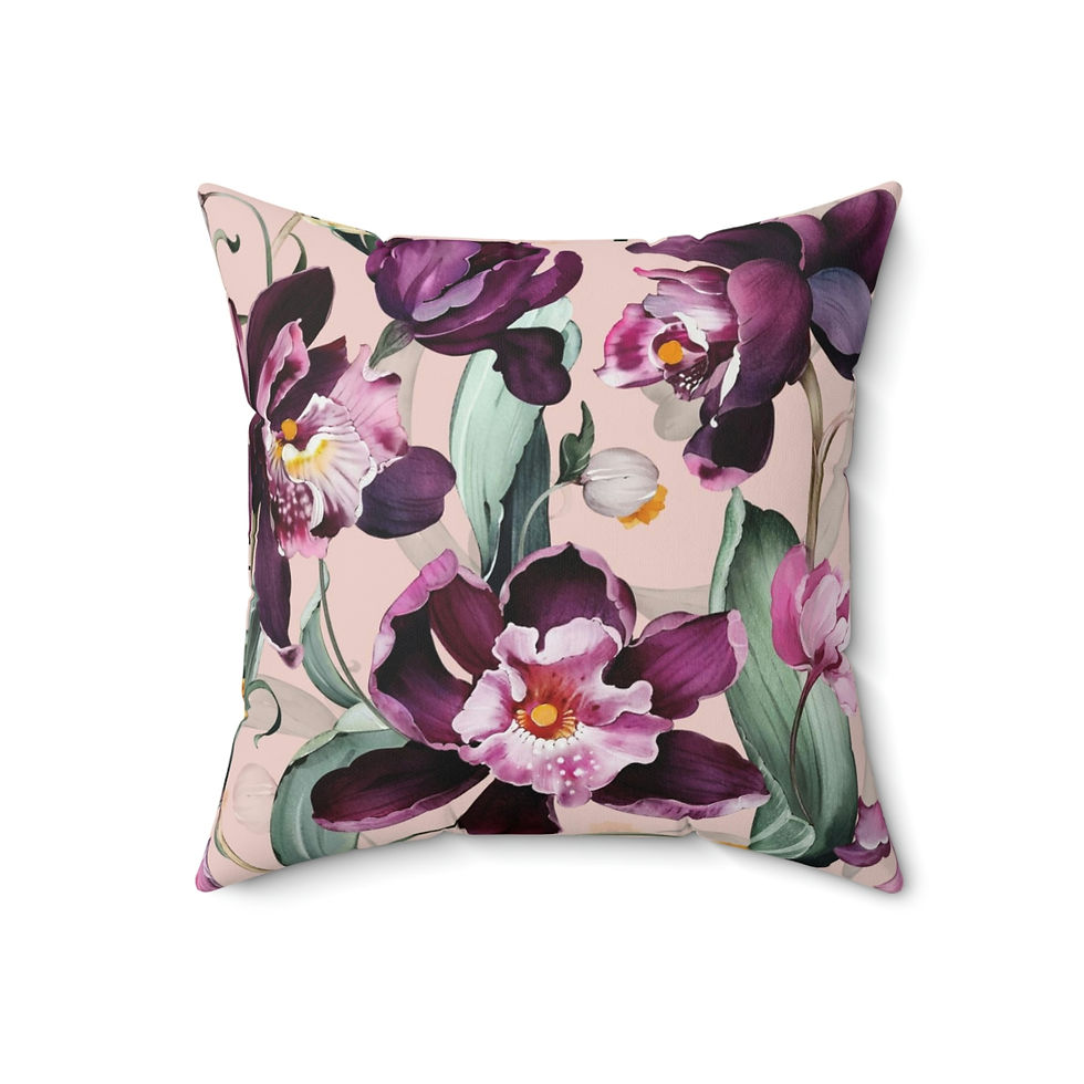 Thumbnail: Purple Iris Spun Polyester Square Pillow