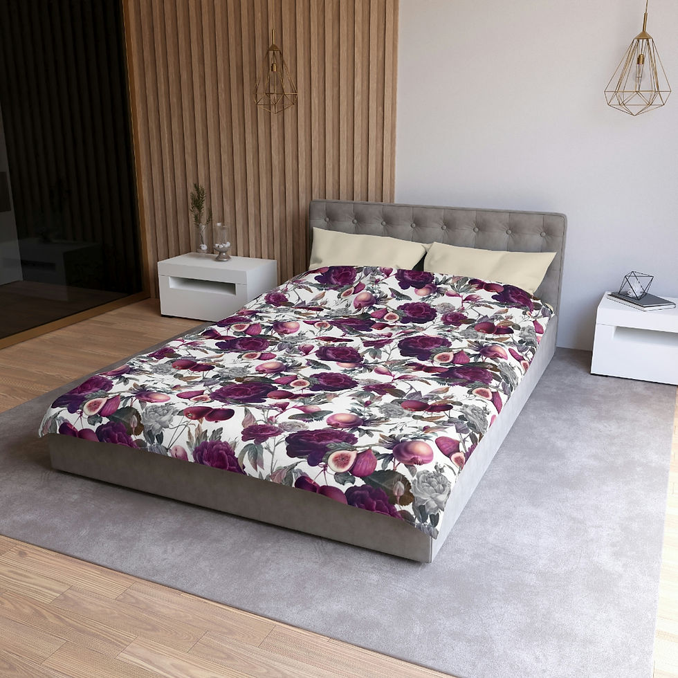 Thumbnail: Mauve Plums and Roses Microfiber Duvet Cover