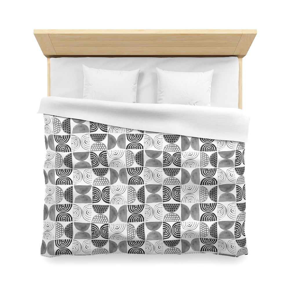 Thumbnail: Circles and Shapes Microfiber Duvet Cover