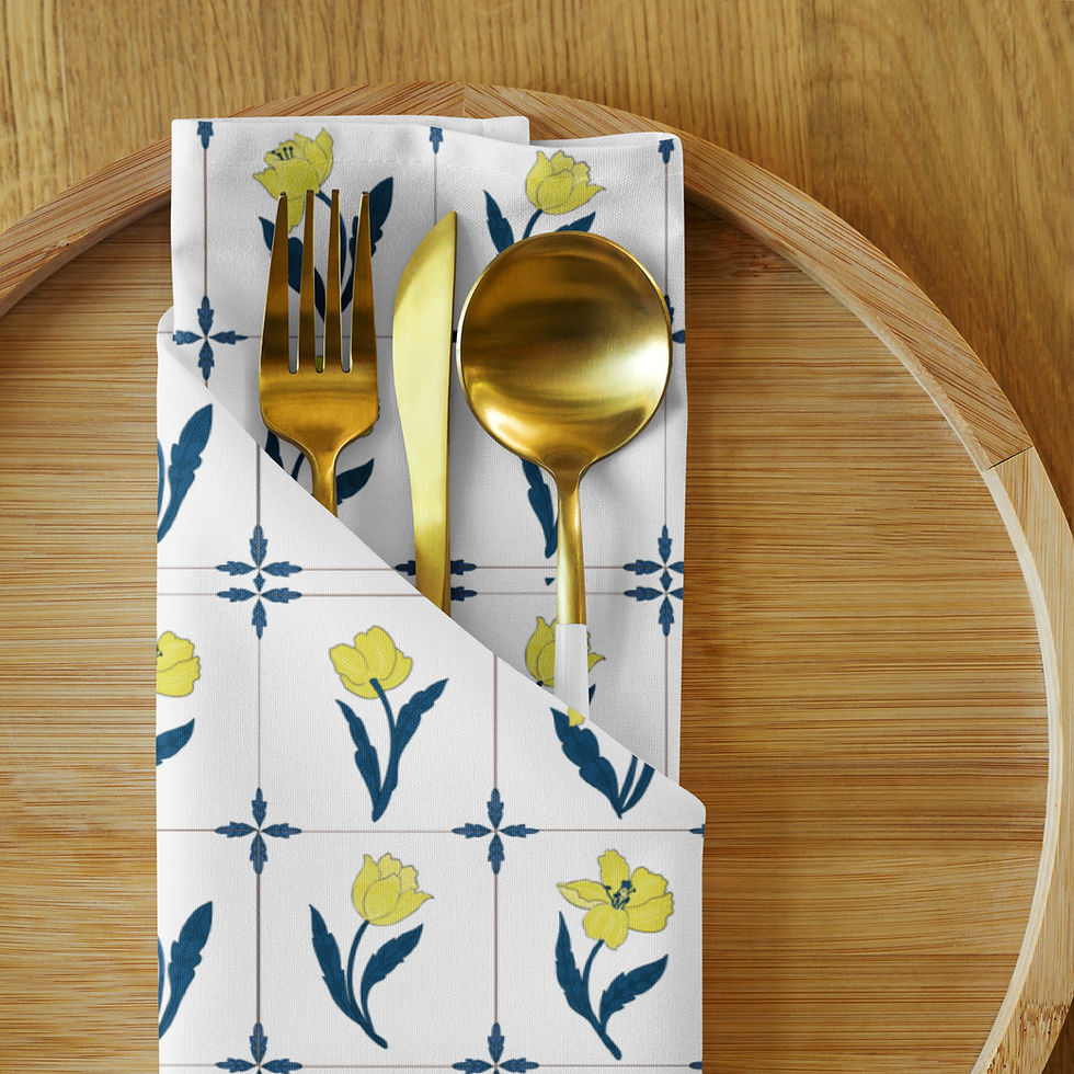 Thumbnail: Delft Tile Cloth napkin set
