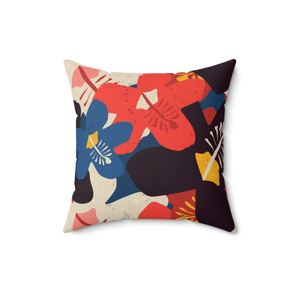 Thumbnail: Retro Tropical Spun Polyester Square Pillow