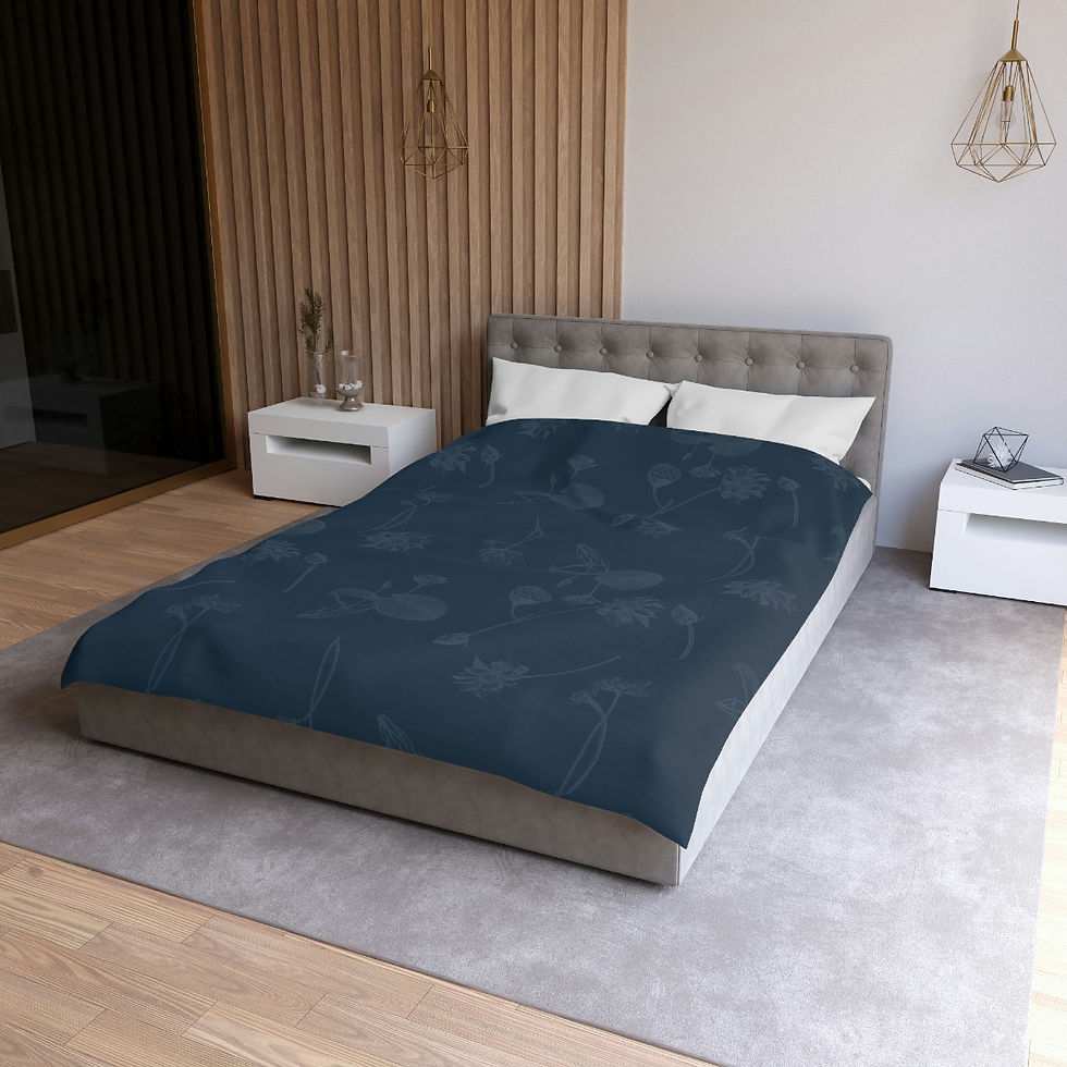 Thumbnail: Nelumbo (midnight) (Solid) Microfiber Duvet Cover