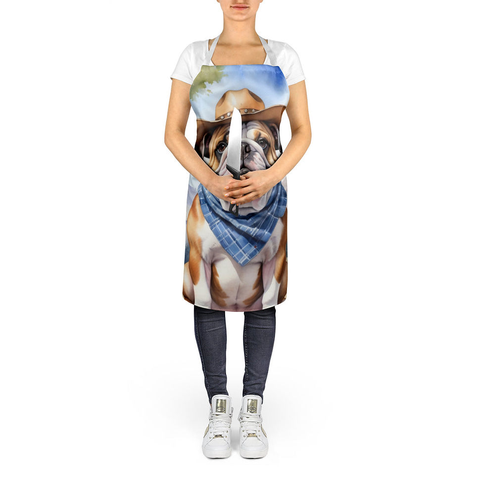 Thumbnail: English Bulldog Cowboy Welcome Apron