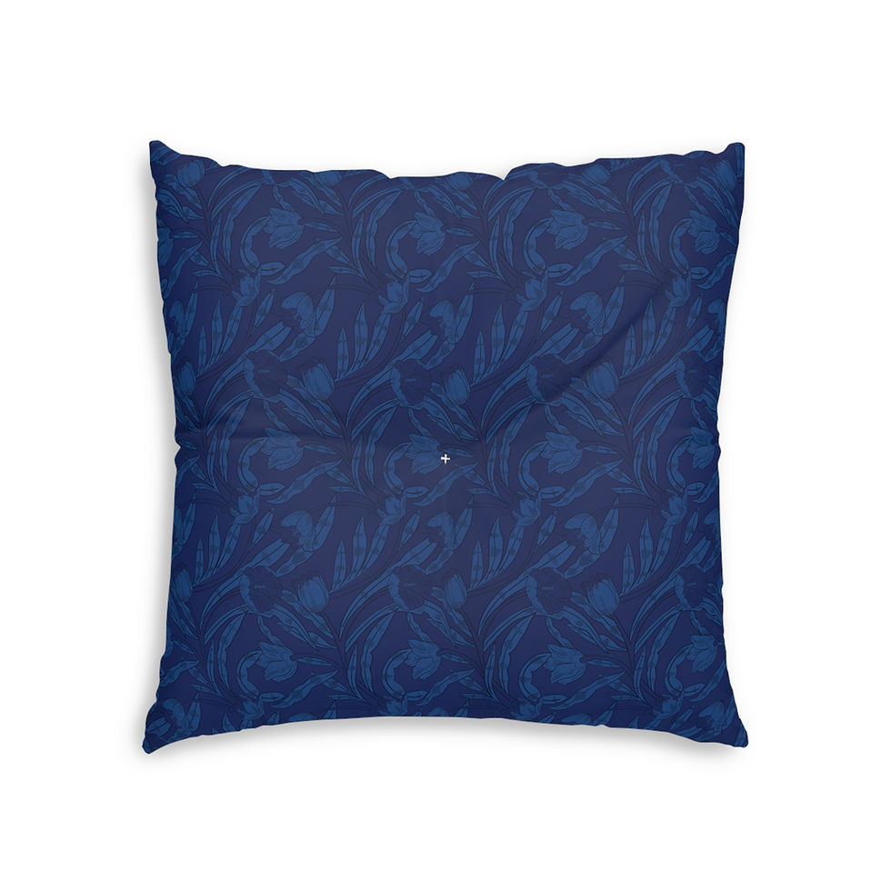 Thumbnail: Vibrant Floral Tufted Floor Pillow - Perfect for Cozy Living Spaces