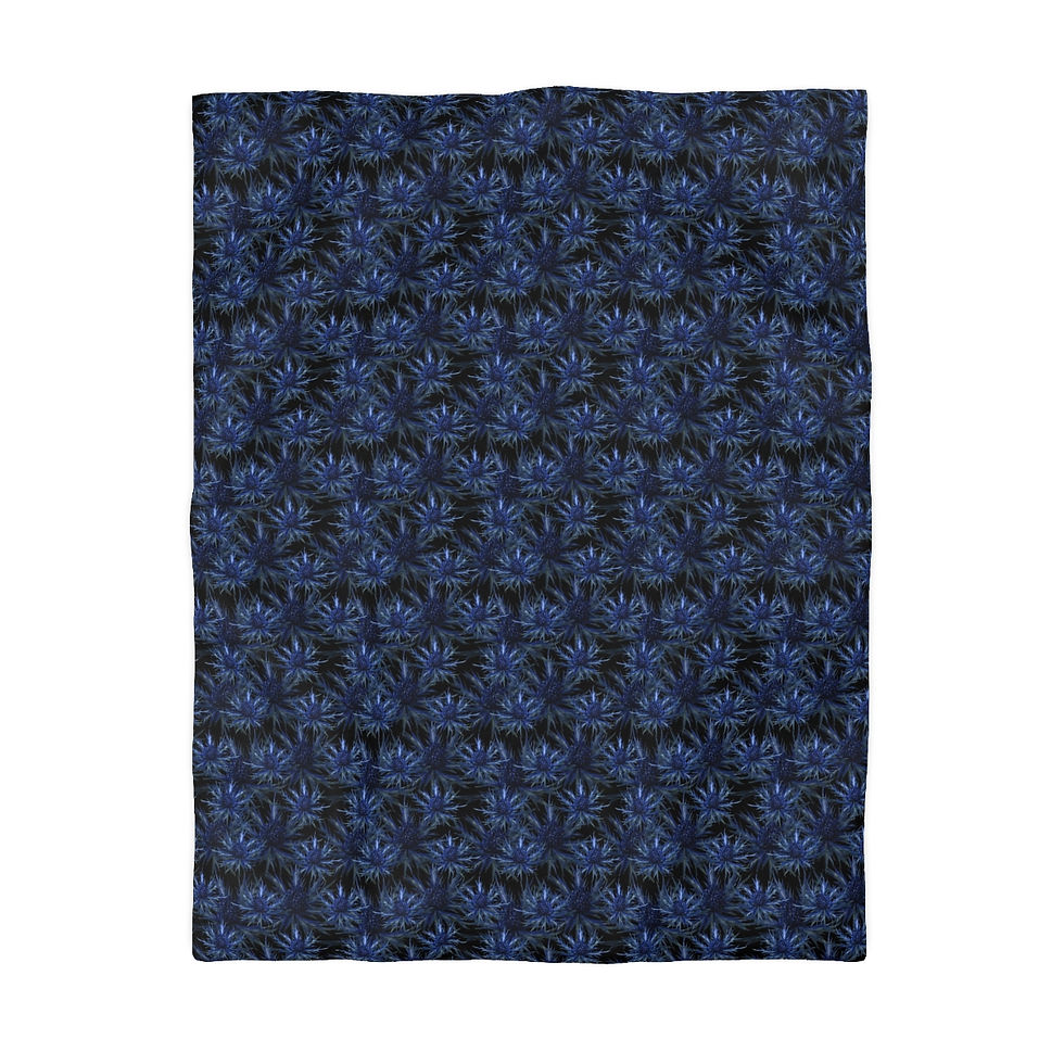 Thumbnail: Blue Herb Thistle Microfiber Duvet Cover
