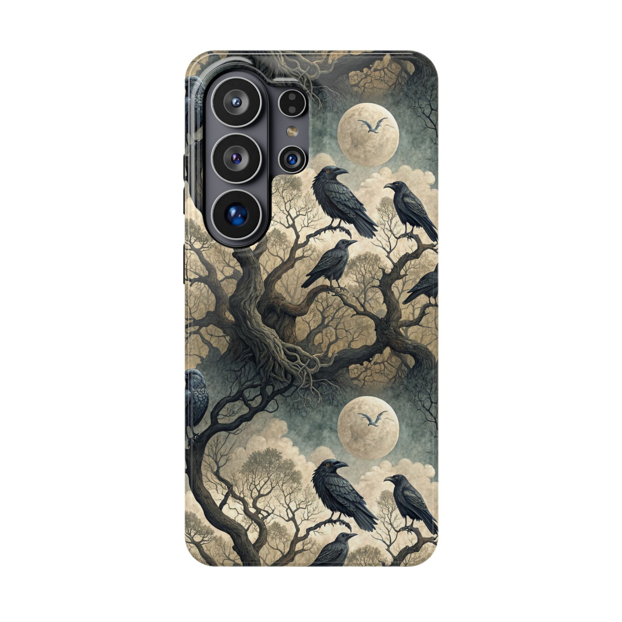 Gothic Vulture Moon Phone Case — Magnetic Impact-Resistant