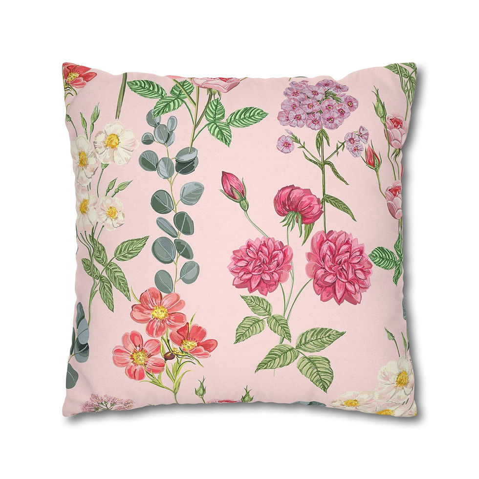 Thumbnail: Floral Bloom Pink Rose Square Pillowcase