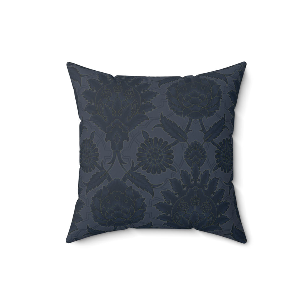 Thumbnail: Mughasa (midnight)Spun Polyester Square Pillow