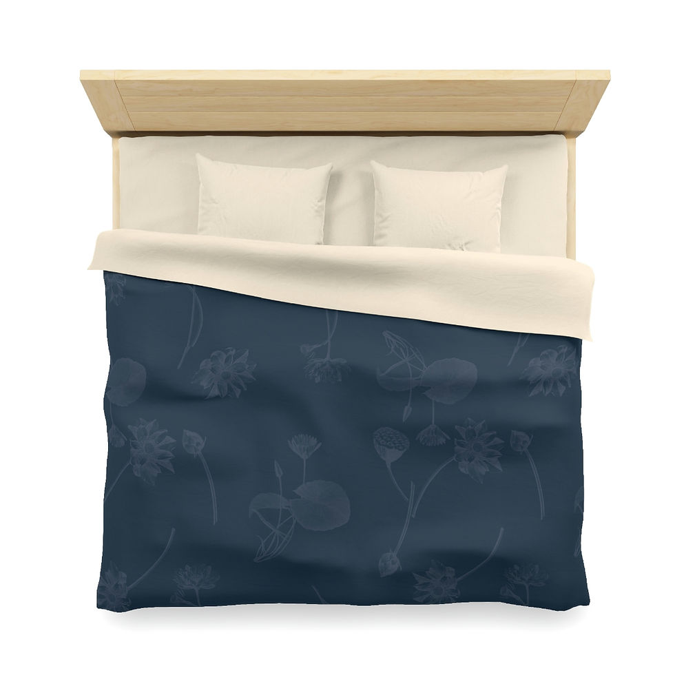 Thumbnail: Nelumbo (midnight) (Solid) Microfiber Duvet Cover