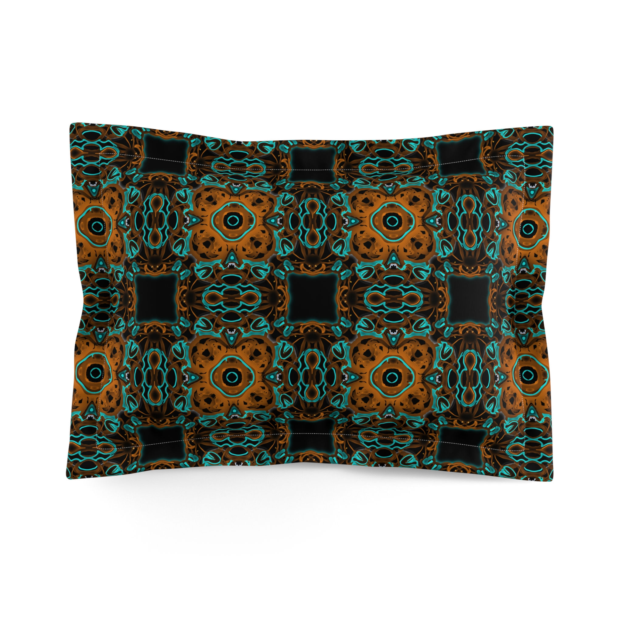 Persian Painted Squares  Microfiber Pillow Sham