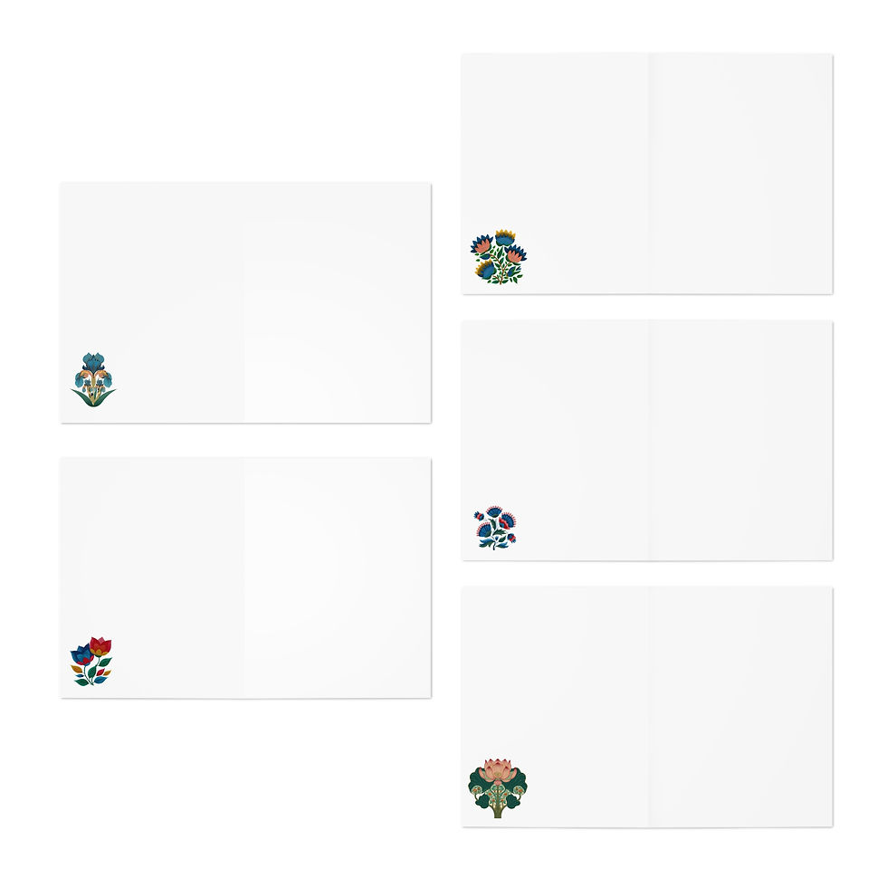 Thumbnail: Floral Folk-Art Greeting Cards (5-Pack)