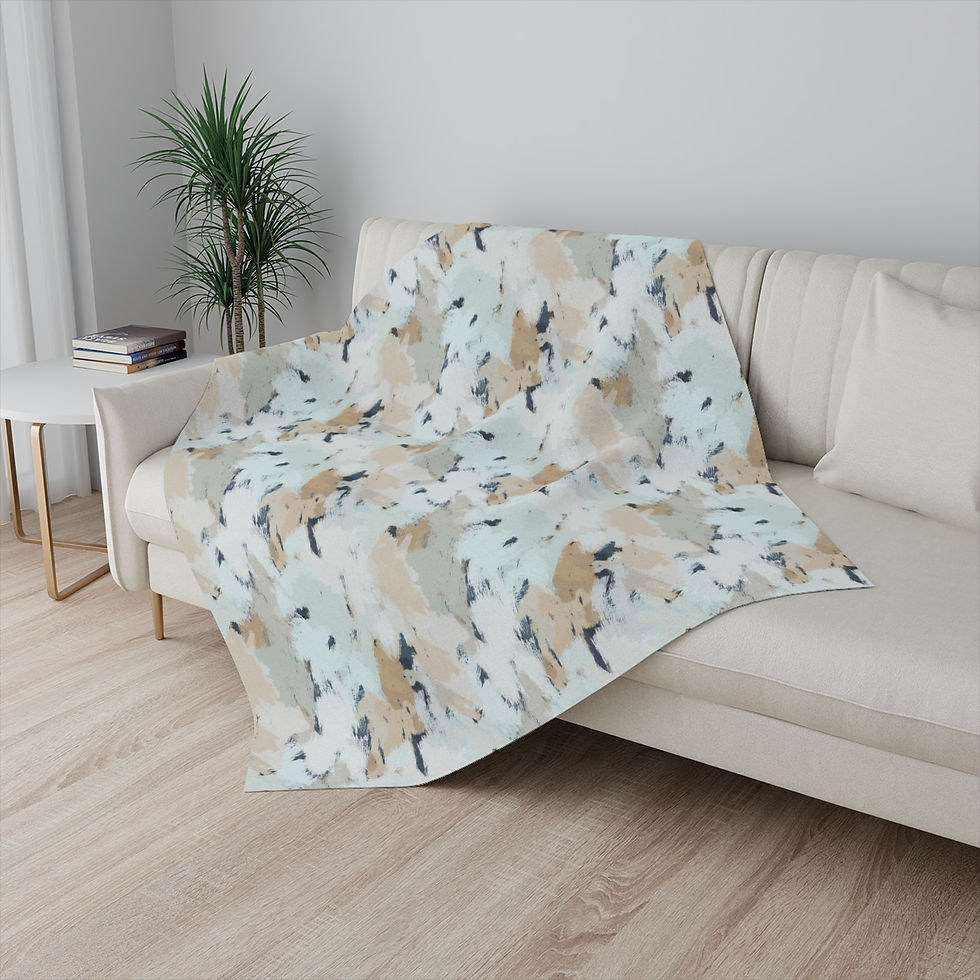 Thumbnail: Abstract Teal Sherpa Blanket