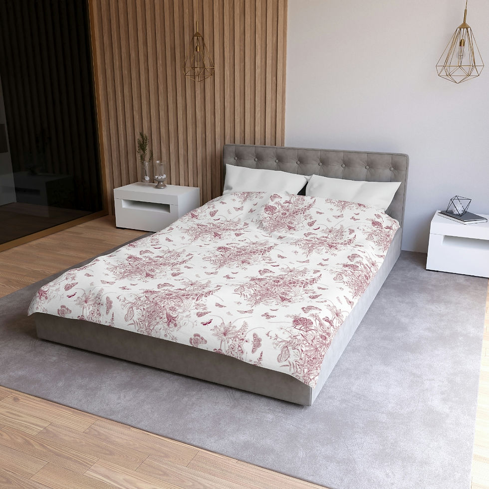 Thumbnail: Classic Floral Maroon Microfiber Duvet Cover