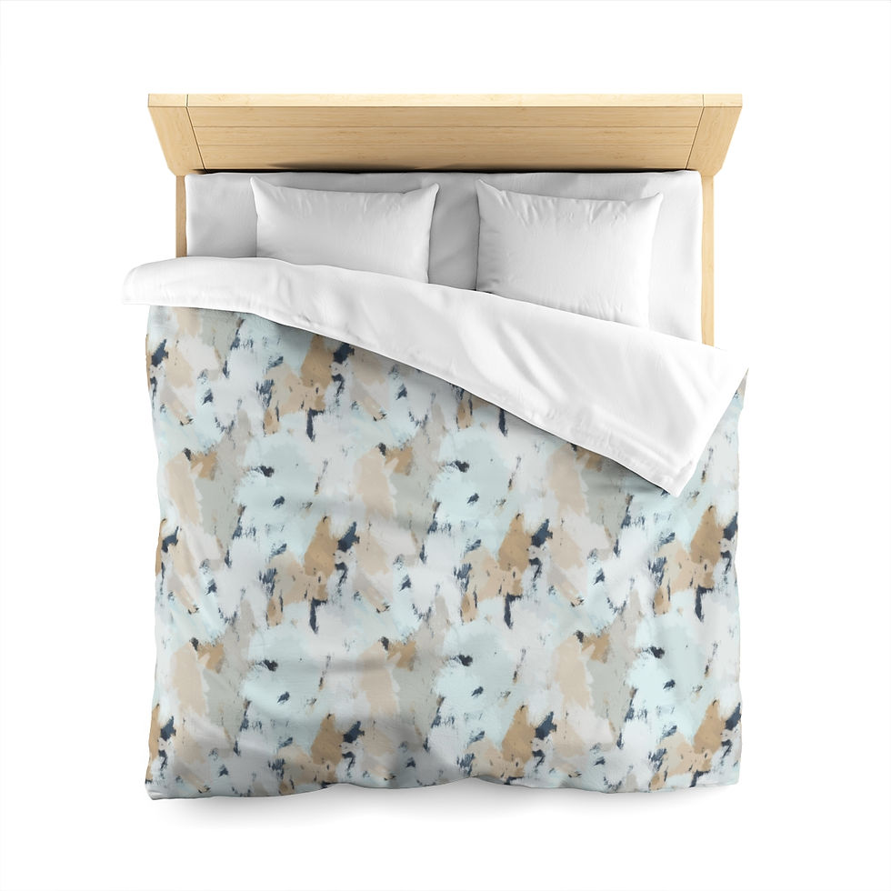Thumbnail: Abstract Teal Microfiber Duvet Cover