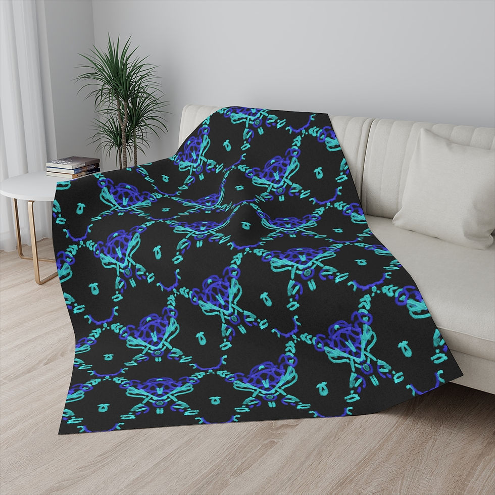 Thumbnail:  Design 13 Exotic  Blue  Sherpa Blanket
