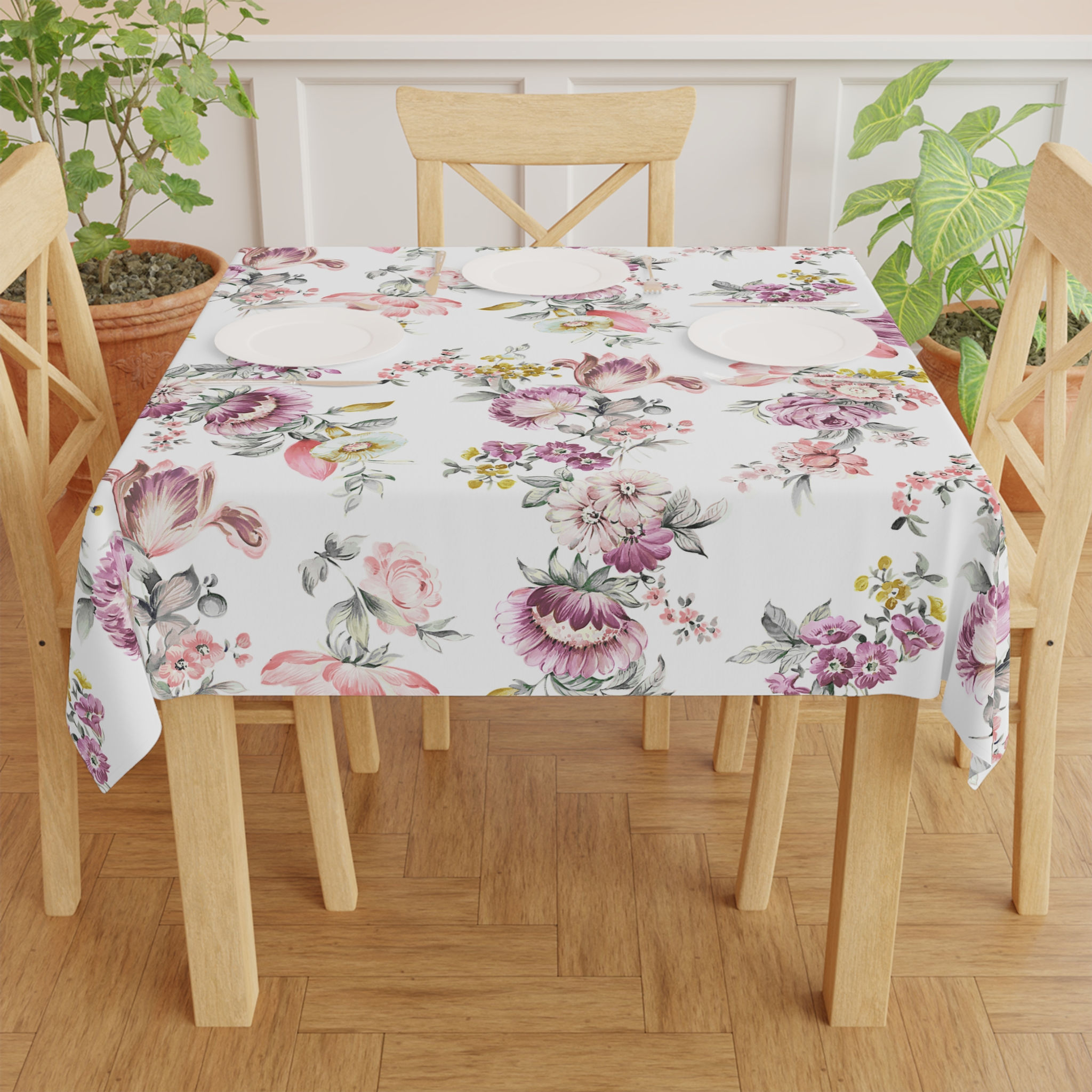 Fleur Zahra Print Tablecloth - Elegant Dining Decor for Weddings and Gatherings