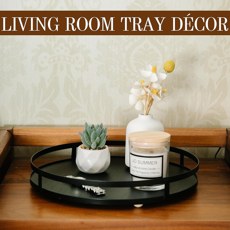 Thumbnail: Defined Deco 12in Decorative Tray-Round Serving Tray 