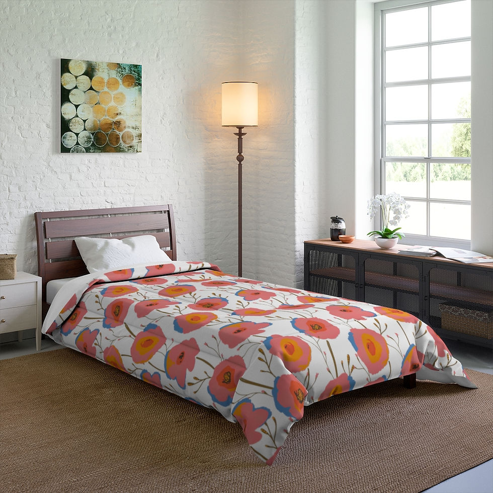 Thumbnail: Abstract Circle Shaped Flowers Comforter
