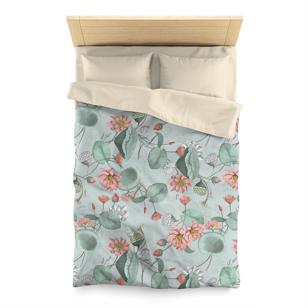 Thumbnail: Nelumbo Sage Microfiber Duvet Cover