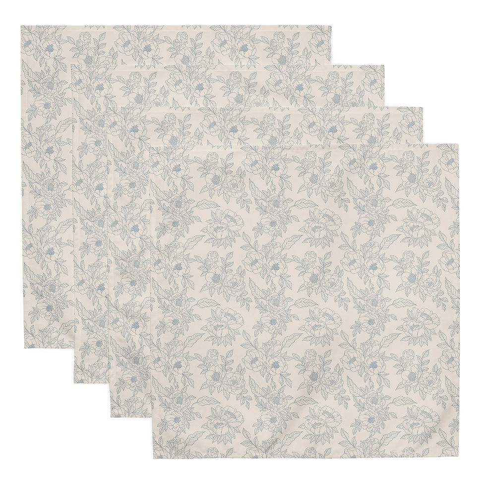 Thumbnail: Vintage Floral Sketch Cloth napkin set
