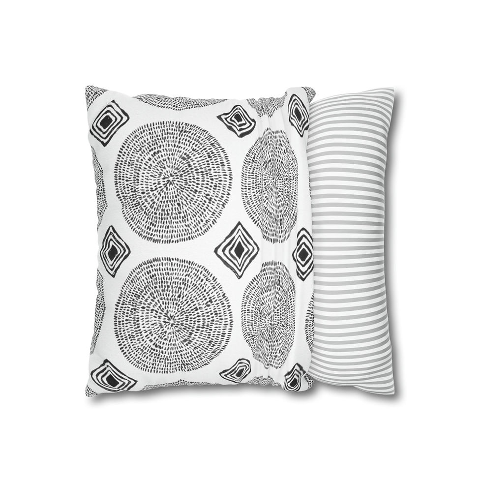 Thumbnail: Circles and Shapes Spun Polyester Square Pillow Case