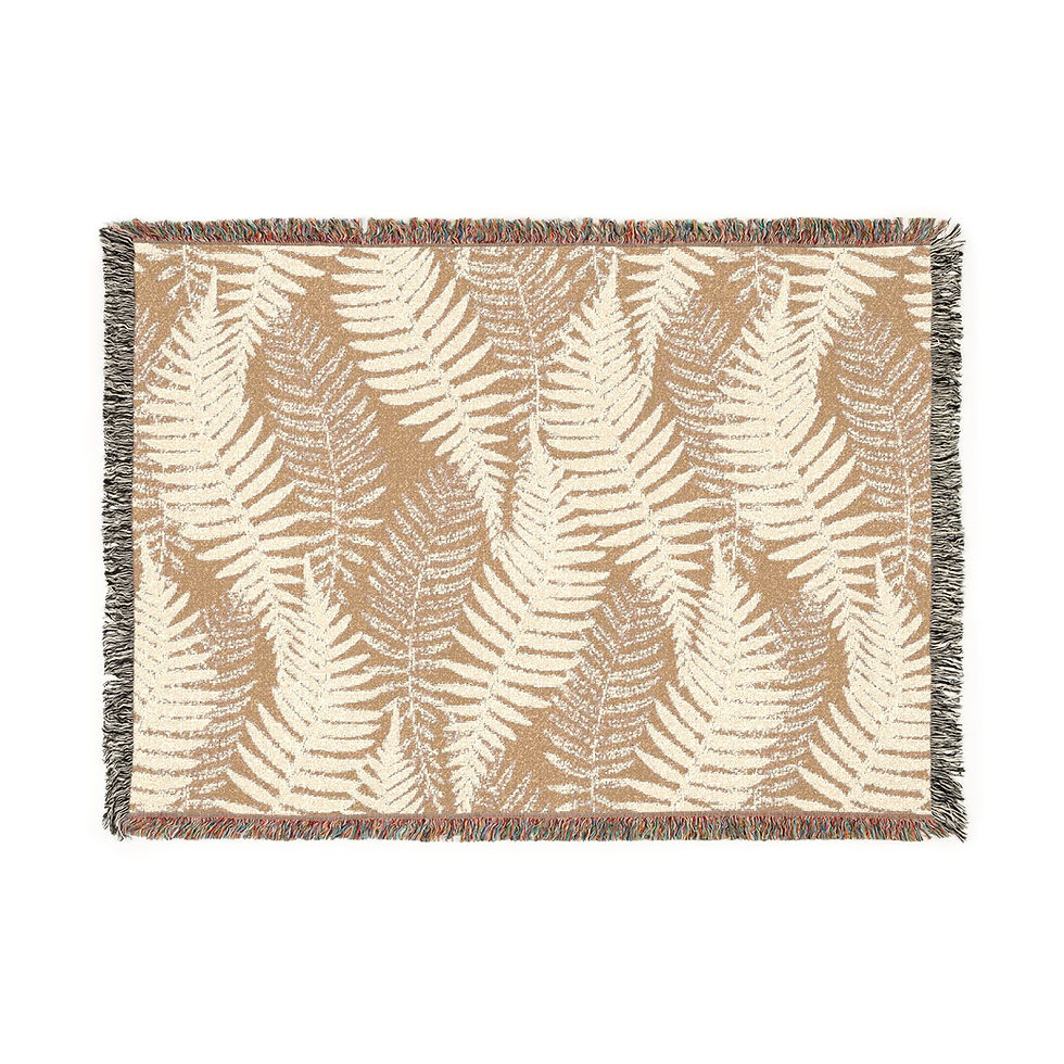 Thumbnail: Tan Ferns Woven Blanket