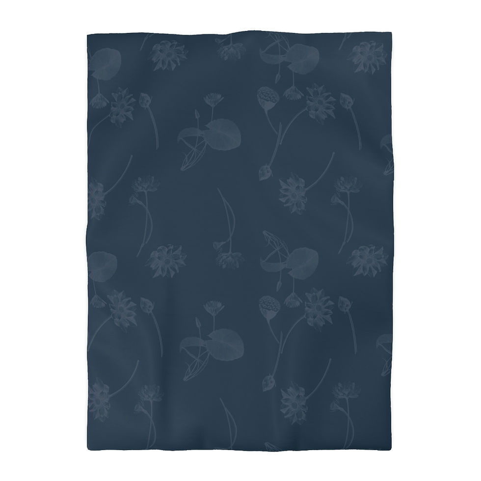 Thumbnail: Nelumbo (midnight) (Solid) Microfiber Duvet Cover