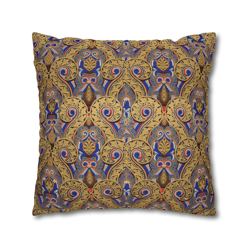 Thumbnail: Indian Golden Vintage Tile Decorative Pillowcase