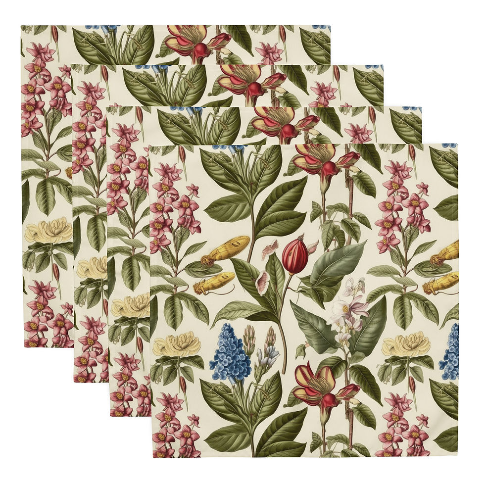 Thumbnail: Vintage Botanical Cloth napkin set