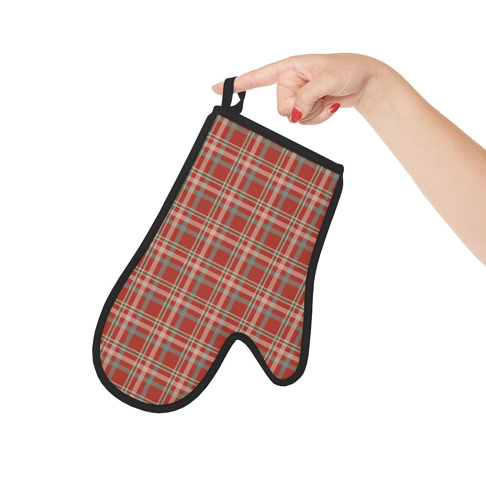 Thumbnail: Red/Orange Plaid Oven Glove