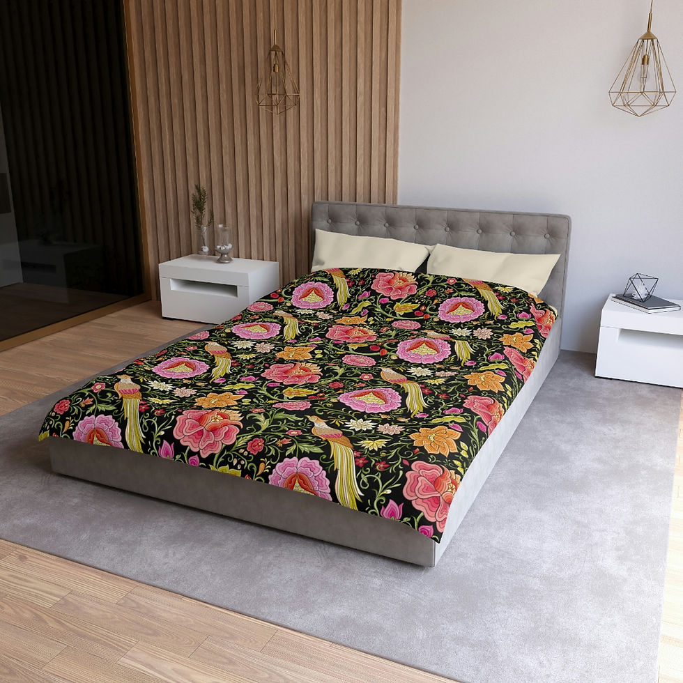 Thumbnail: East Garden (Blk) Microfiber Duvet Cover