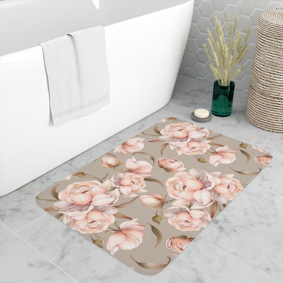 Thumbnail: Peony Bliss Memory Foam Bath Mat