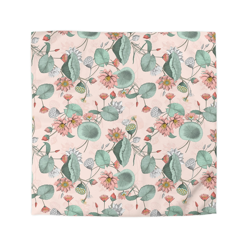 Thumbnail: Nelumbo (Blush) Microfiber Duvet Cover