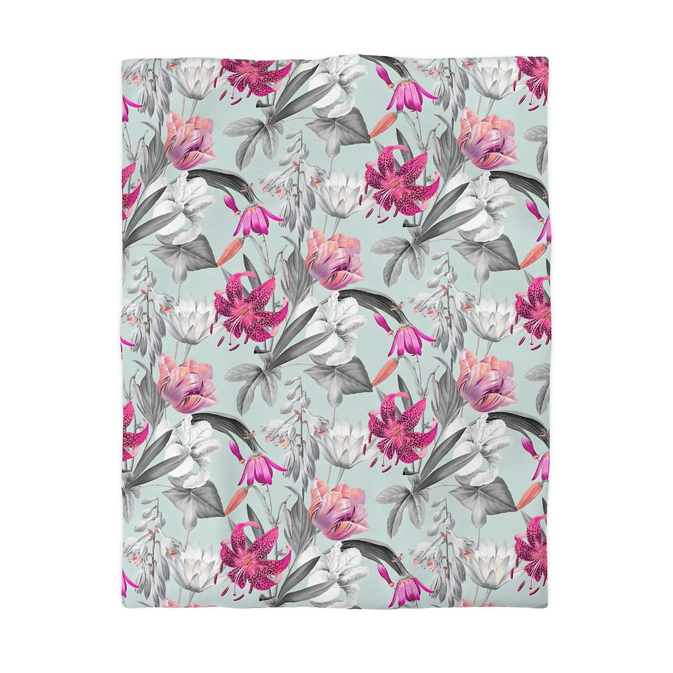 Thumbnail: Deluxe Floral Microfiber Duvet Cover