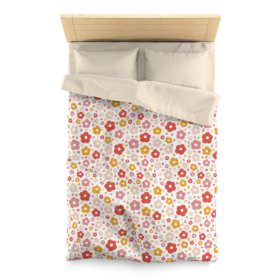Thumbnail: RetroFloral2 Microfiber Duvet Cover