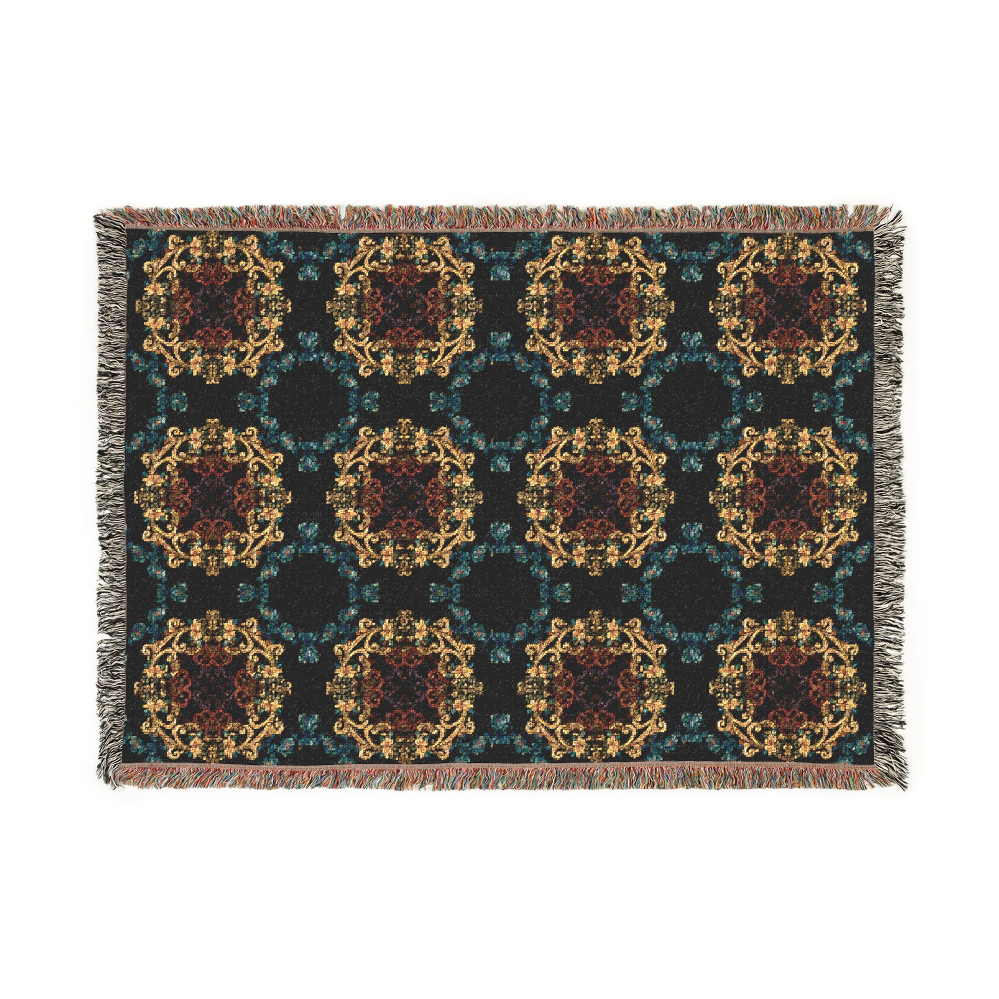 Floral Persian Woven Blanket