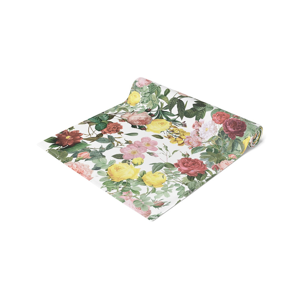 Thumbnail: English Garden Pink, Yellow Red Roses Table Runner 