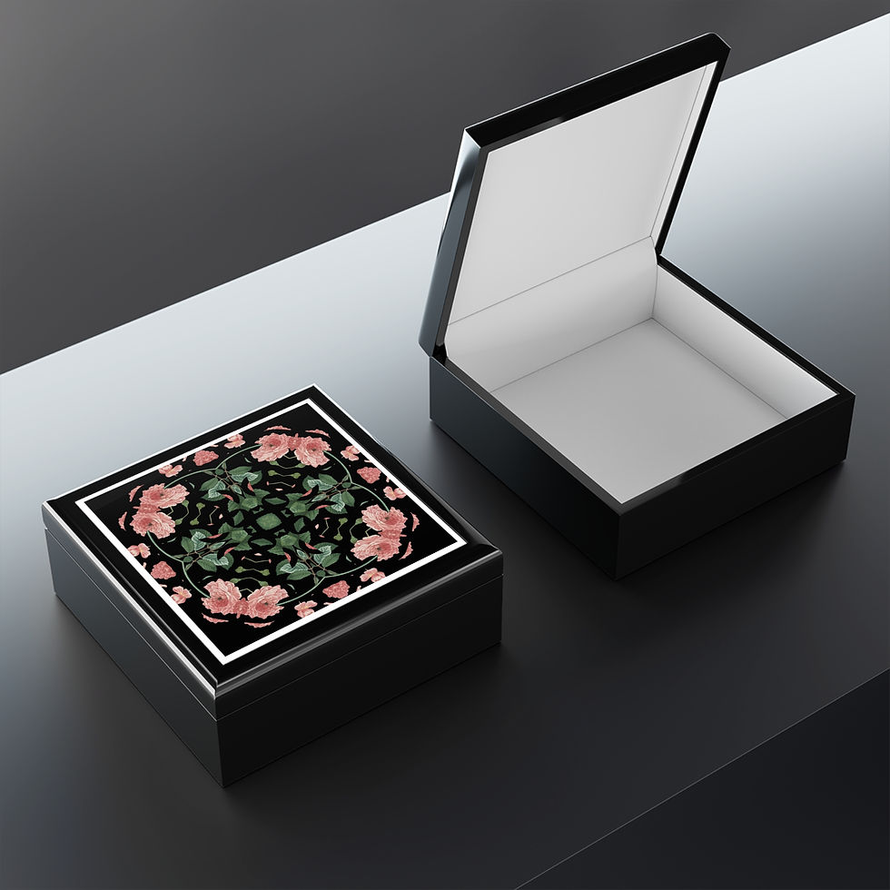 Thumbnail: Floral Jewelry Box, Elegant Storage Organizer