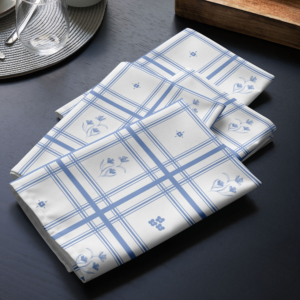 Thumbnail: Cornflower Blue Cloth napkin set