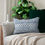 Thumbnail: Boho Blue/White Print Spun Polyester Lumbar Pillow