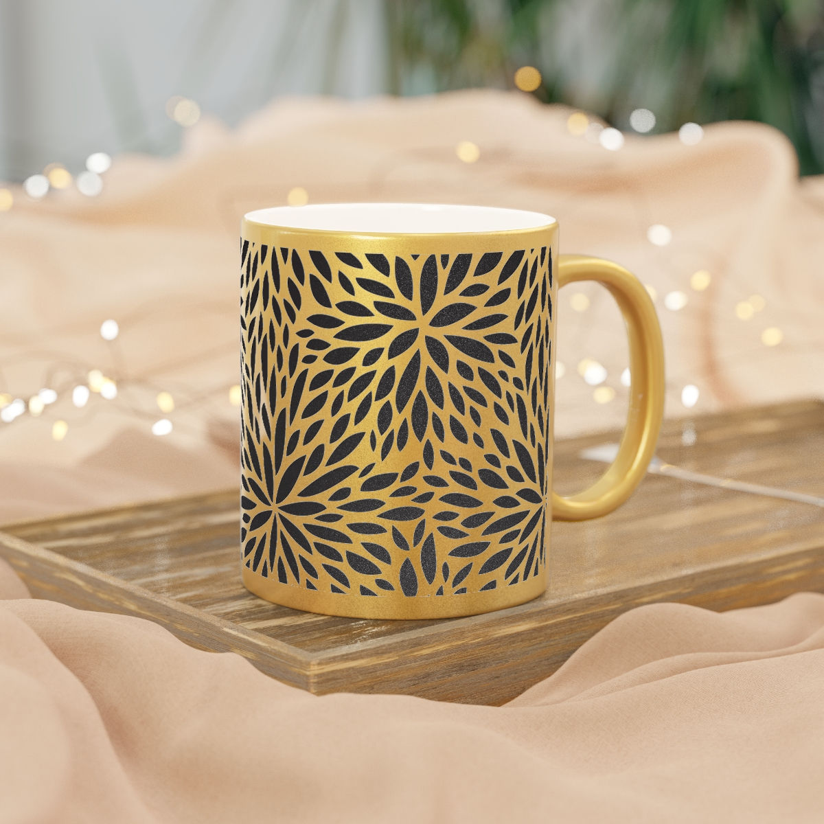 Daisy Natural Metallic Mug (Silver\Gold)