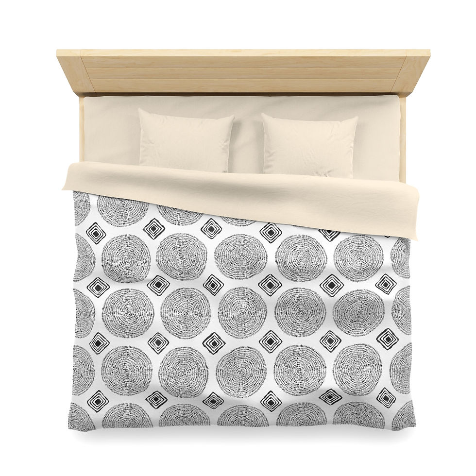 Thumbnail: Circles and Shapes B Microfiber Duvet Cover