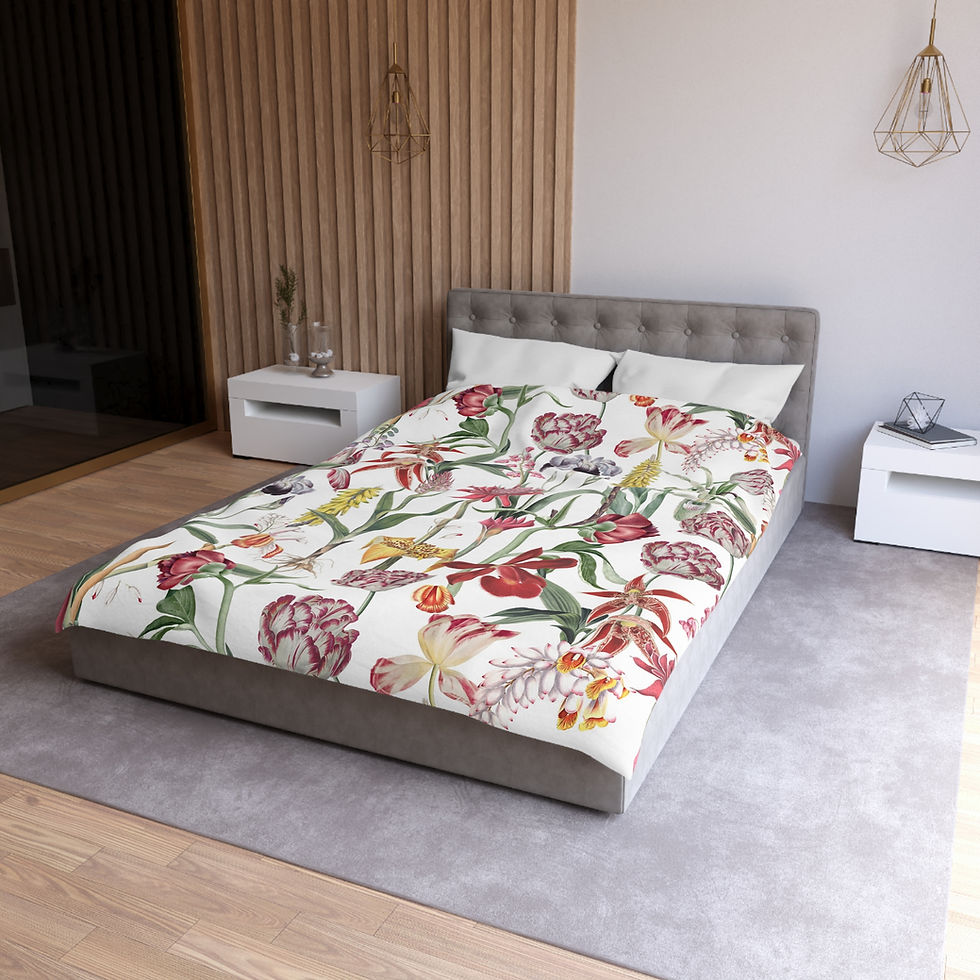 Thumbnail: Velvet Floral Microfiber Duvet Cover
